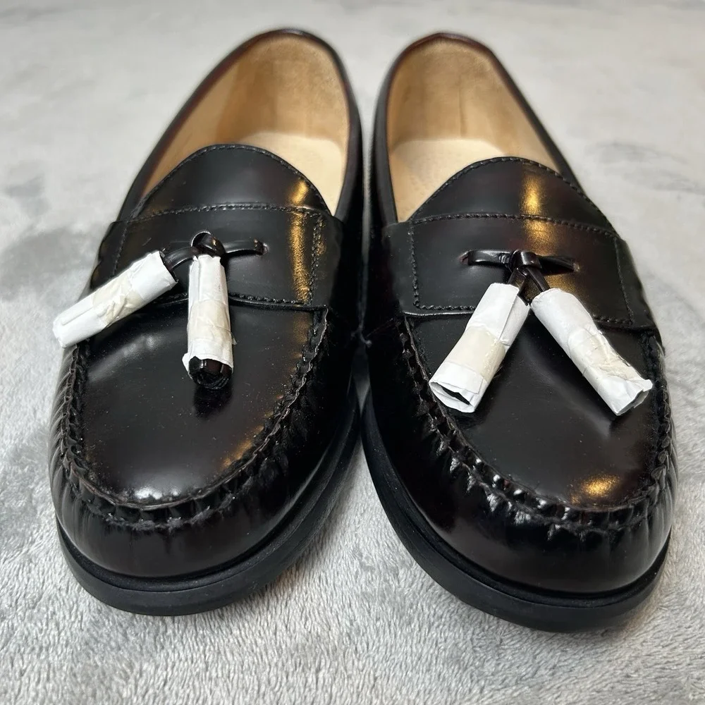 Kirkland Signature American Vintage All Leather Shoes Burgundy Loafers Men's 8 D